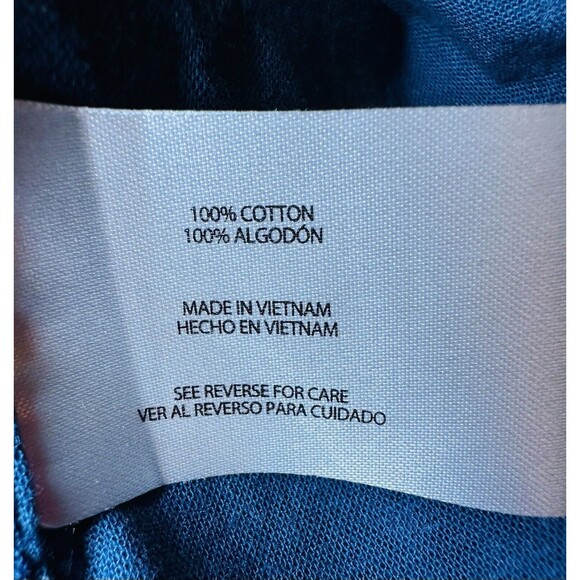 Woolrich Blue Geometric Short‎ Sleeve Button Up Pockets Shirt Men's SIZE LARGE - Picture 5 of 8